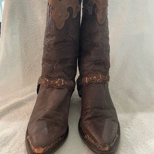 Women’s brown leather short boots